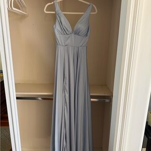 Light Blue Sleeveless Bridesmaid Dress
